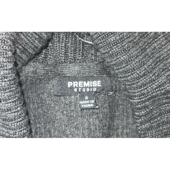 PREMISE STUDIO Women's Size Small Heather Gray Open Cardigan with Built In Belt - Picture 7 of 15